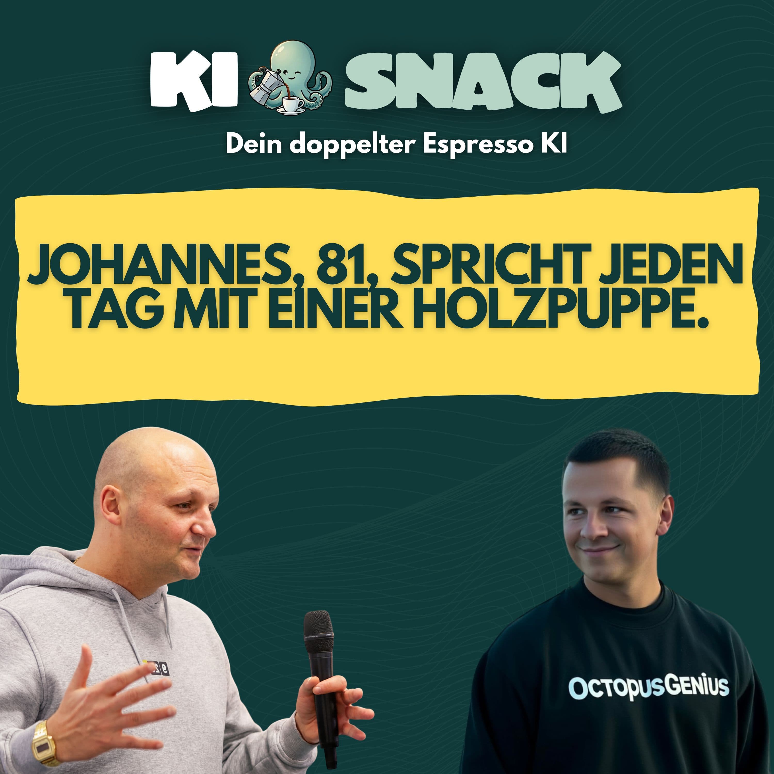 KI-Snack: Johannes, 81, spricht jeden Tag mit einer Holzpuppe.